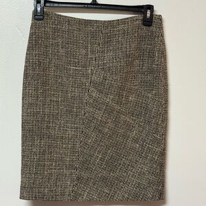 Pauw Amsterdam Tweed Pencil Skirt in Black and Brown SZ 2 Medium US
